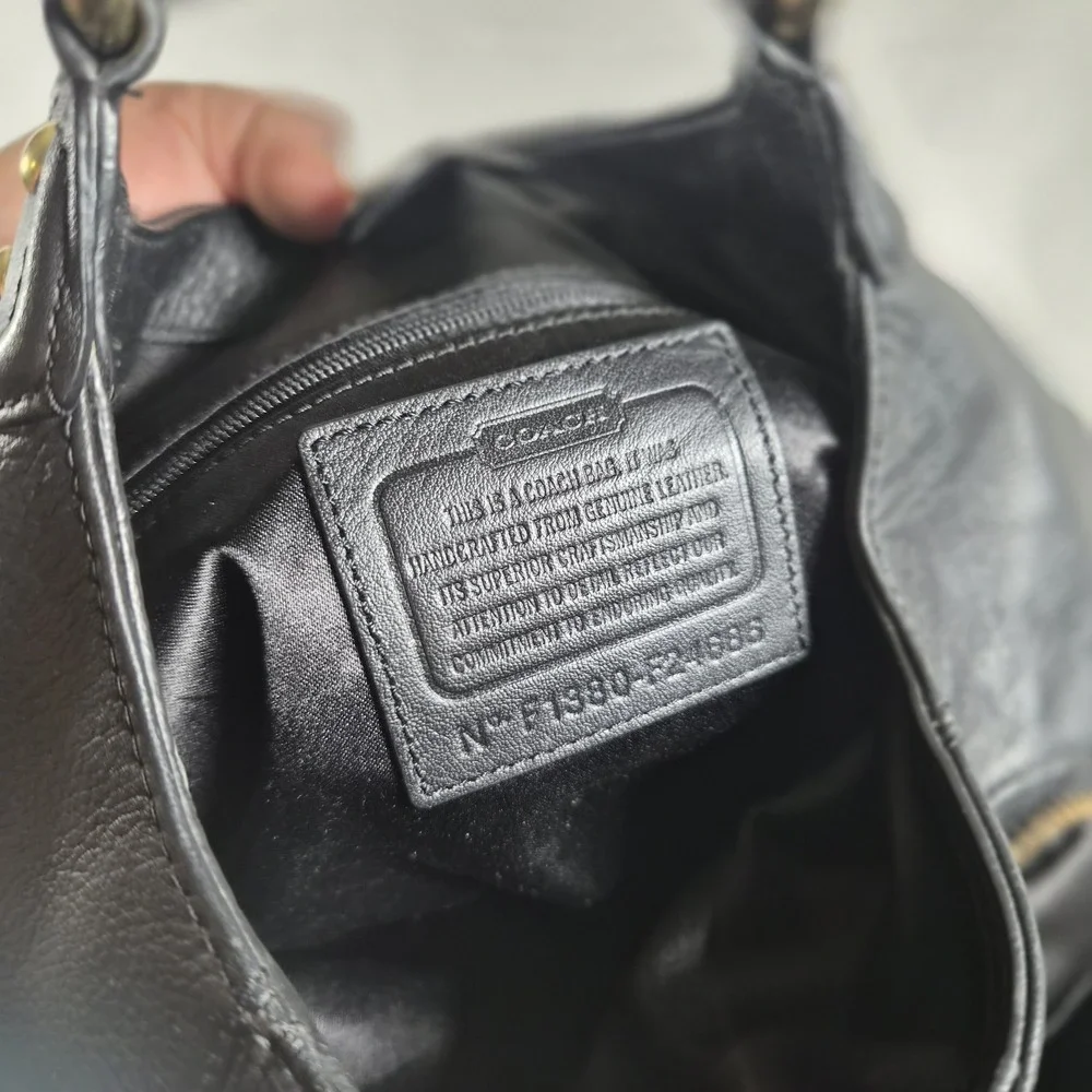 Y2k Coach Campbell F24686 Black Leather Hobo Shoulder Bag Purse Handbag